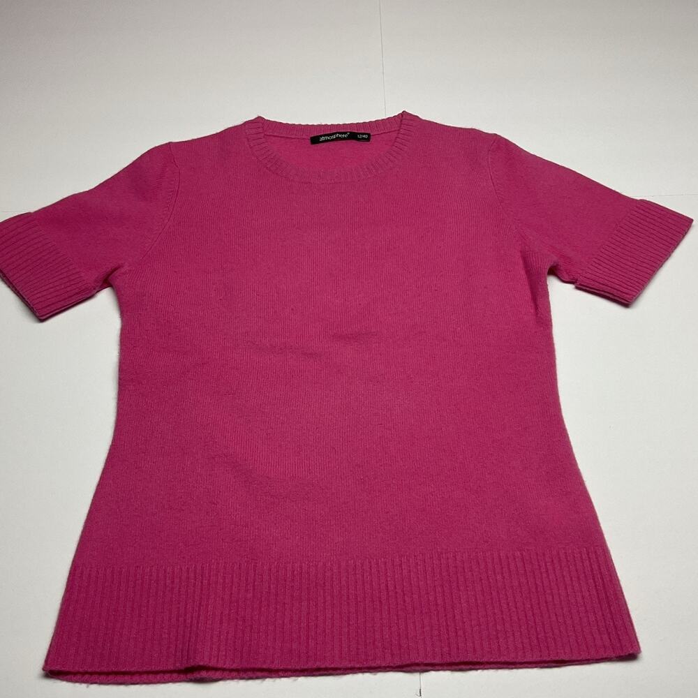 Atmosphere Pink knit short sleeve sweater size 12.